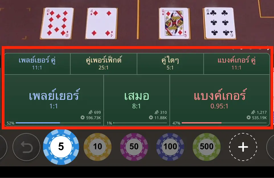  รูปแบบการแจกไพ่ของ โต๊ะบาคาร่าคลาสสิก SA